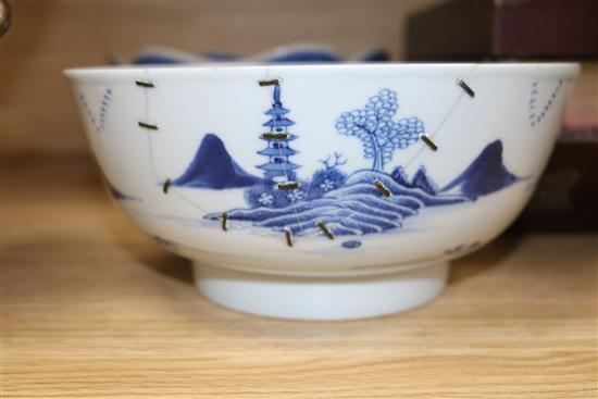 Two Chinese blue and white bowls Diam 24cm